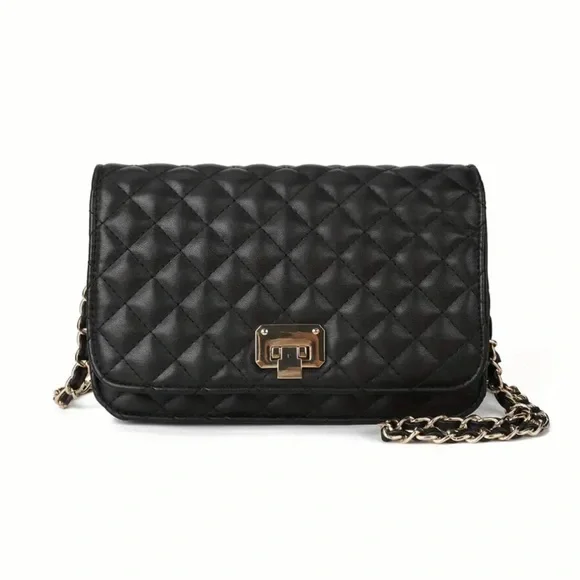 Elegant Black Quilted Chain Bag - Picture 6 of 6